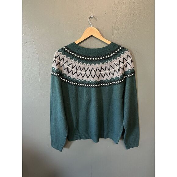 Weatherproof Vintage Womens Green Knit Long Sleeve Pullover Sweatshirt Sz M NWT - Picture 2 of 3